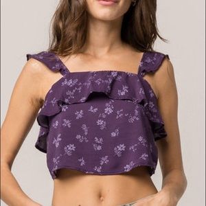 Tillys Floral Ruffle Crop Top